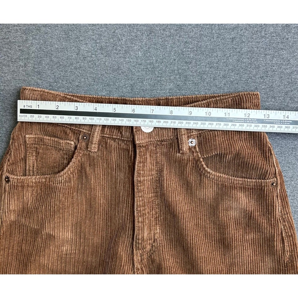 Zara Corduroy Pants Womens 4 Brown High Rise Wide Leg - Picture 5 of 10